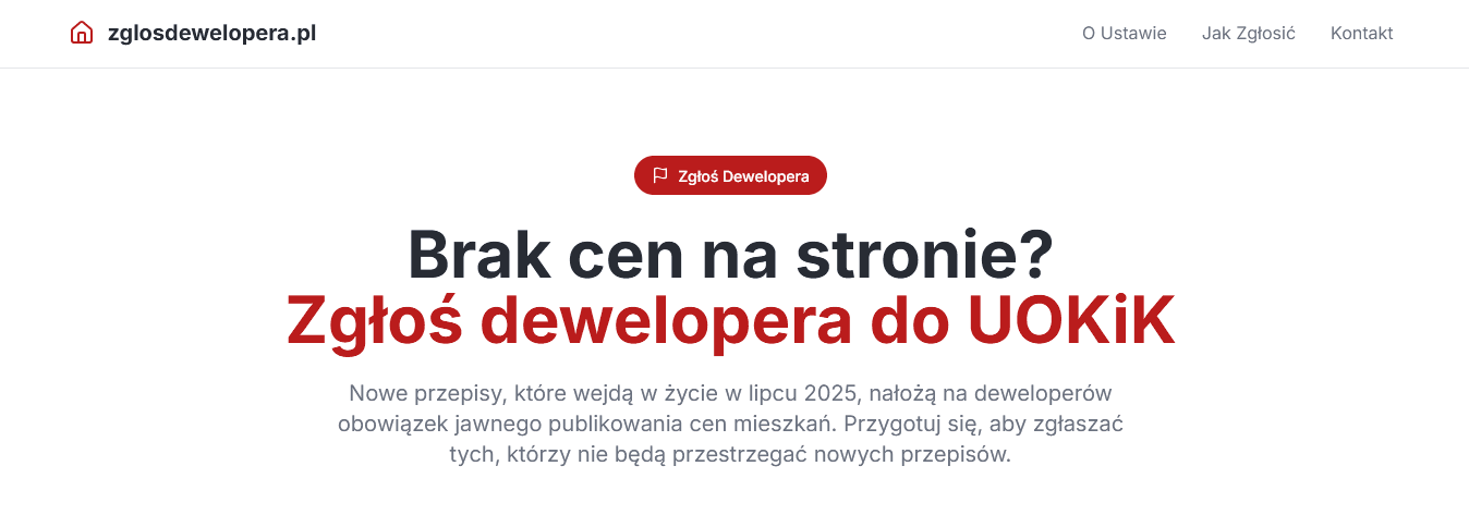 Zgłoś dewelopera